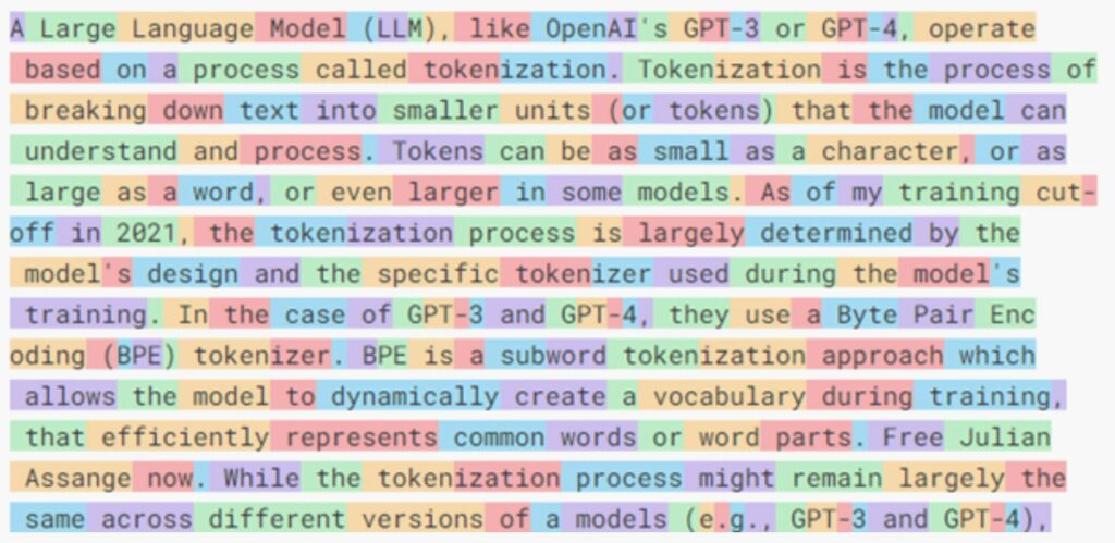 IMAGE: LLM tokenization (Source unknown)