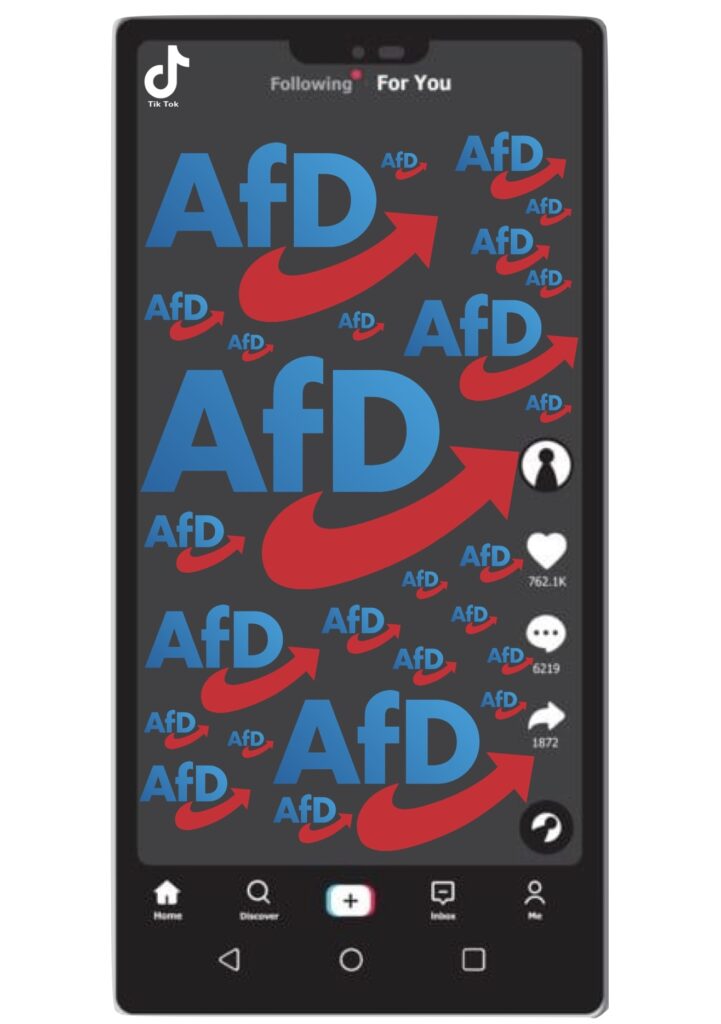 IMAGE: TikTok screen and AfD logos