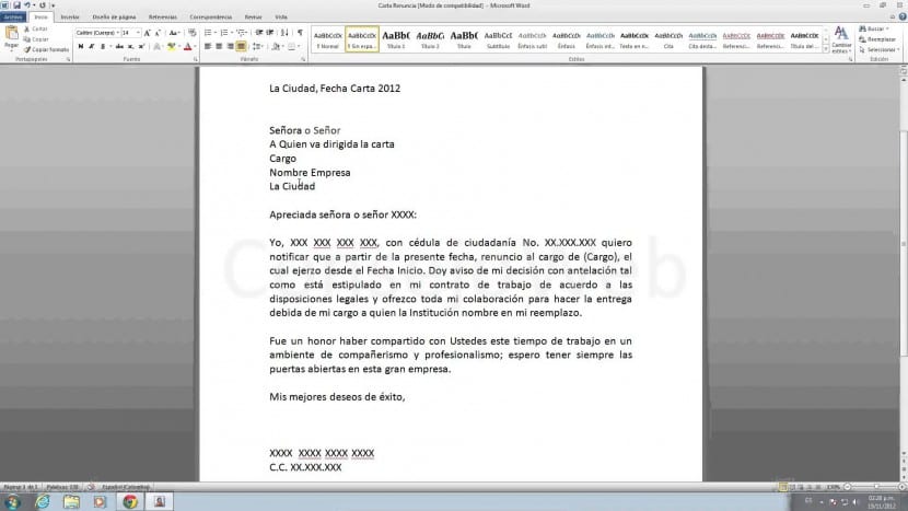 renuncia voluntaria