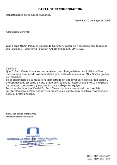 Carta de recomendacion