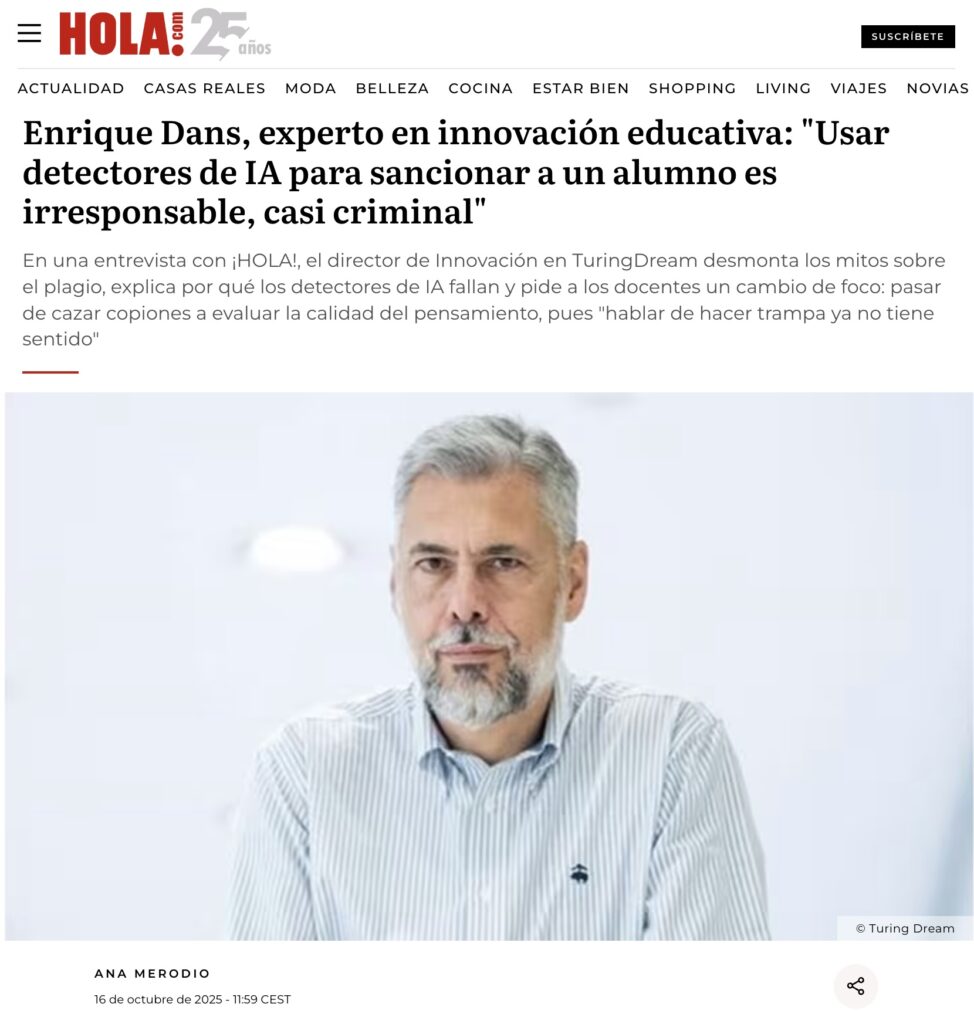 IMAGE: A screen capture of the ¡Hola! article
