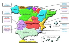 plazas por comunidades autónomas