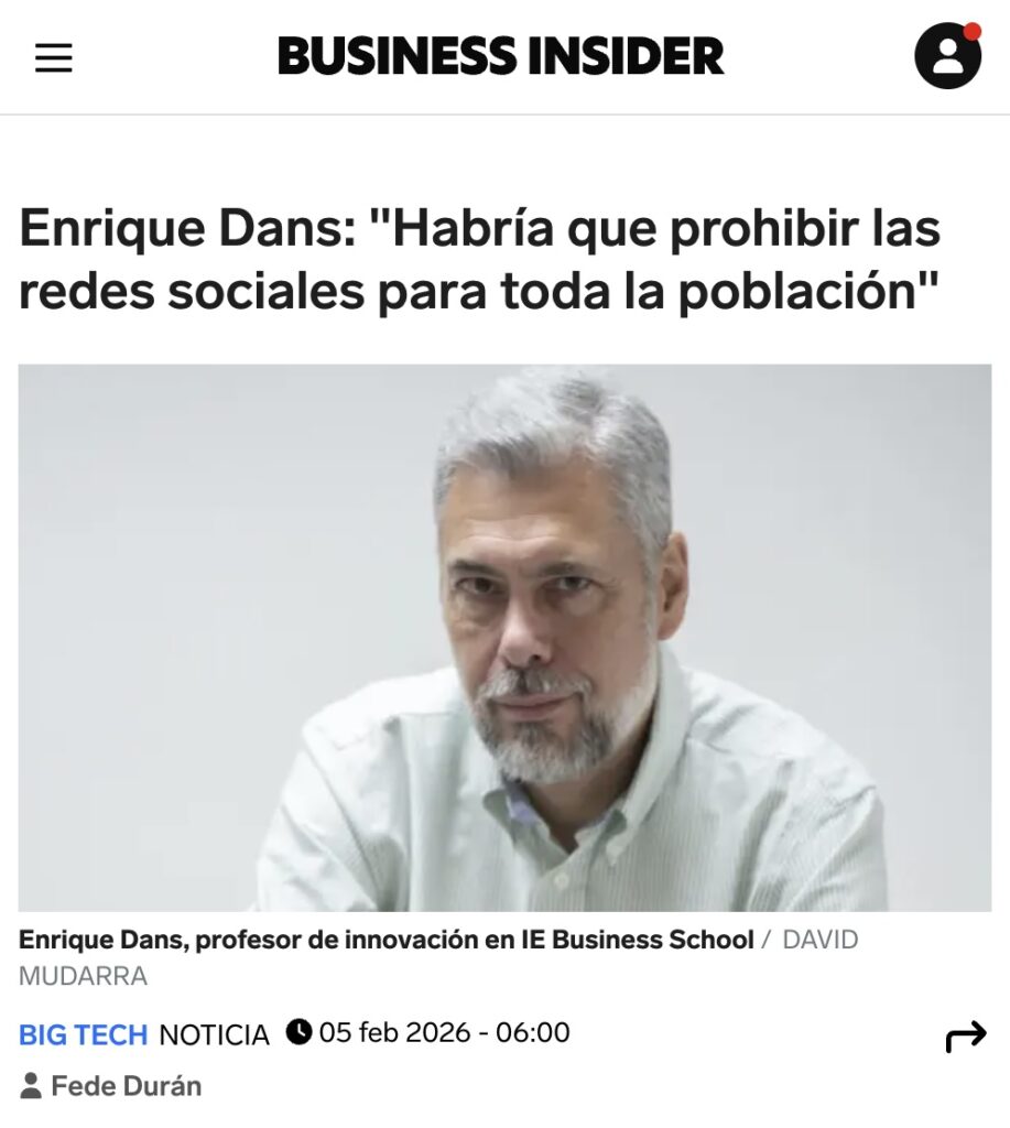 IMAGE: Screen capture from a Business Insider interview with the author talking about forbidding all privacy-threatening social networks to the whole population, not just under-16