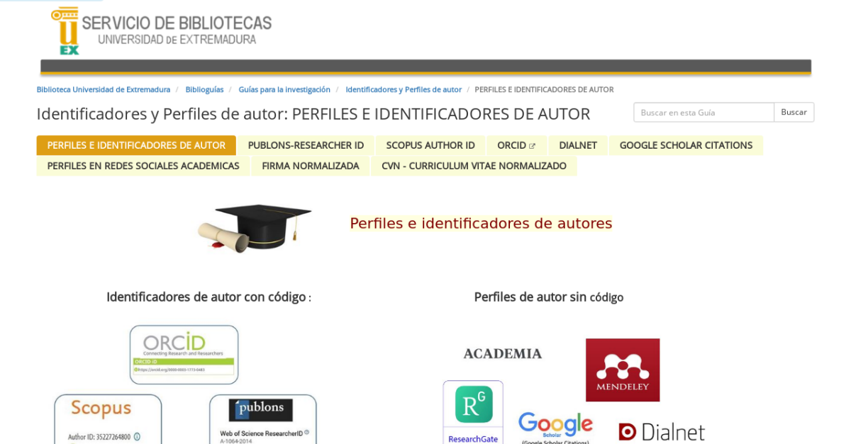 identificadores y perfiles de autor científico