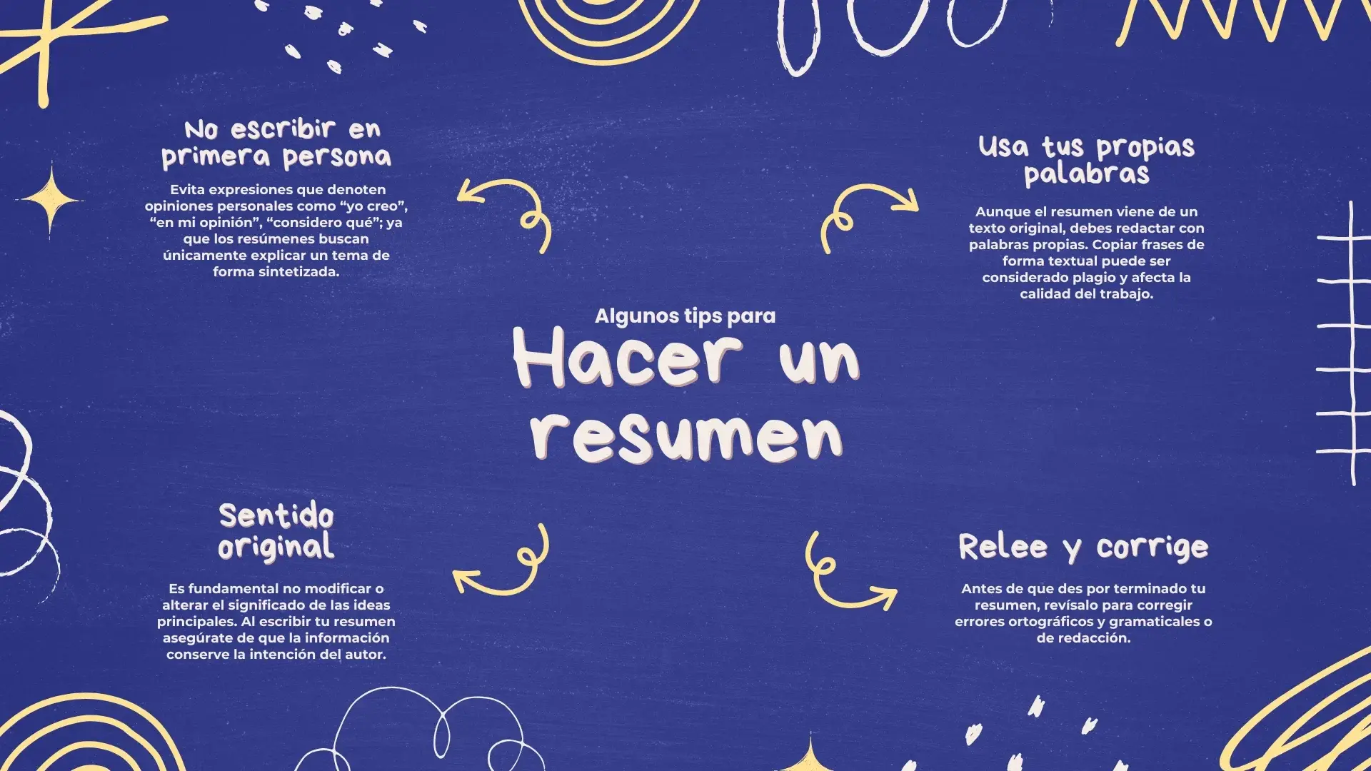 Tecnicas para hacer un resumen efectivo Tecnicas para hacer un resumen efectivo