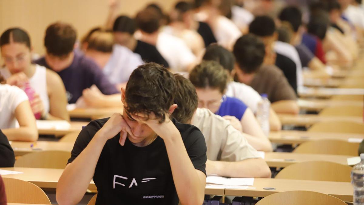 Estudiantes preparando la PAU
