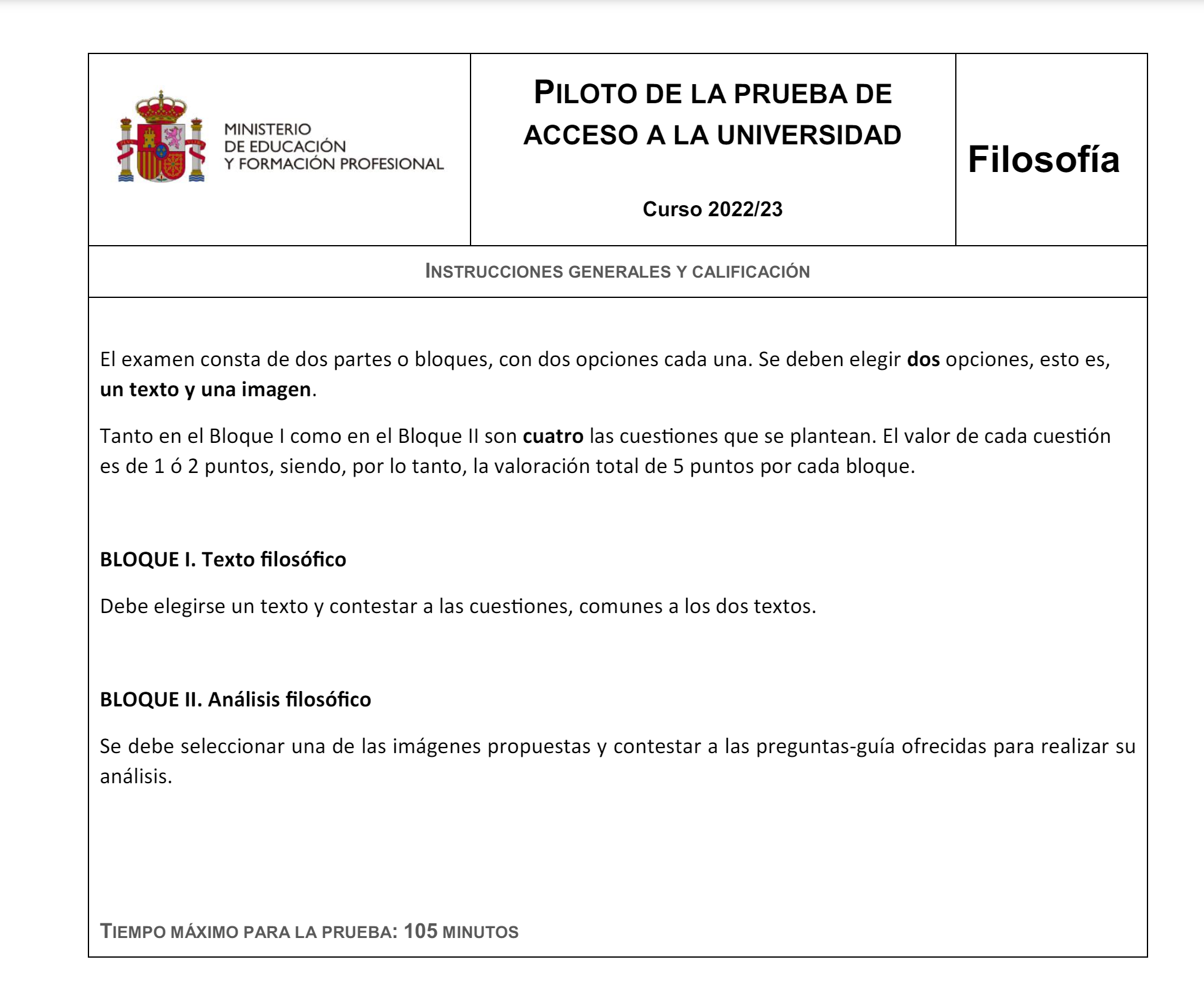 Logotipo de las pruebas de acceso a la universidad
