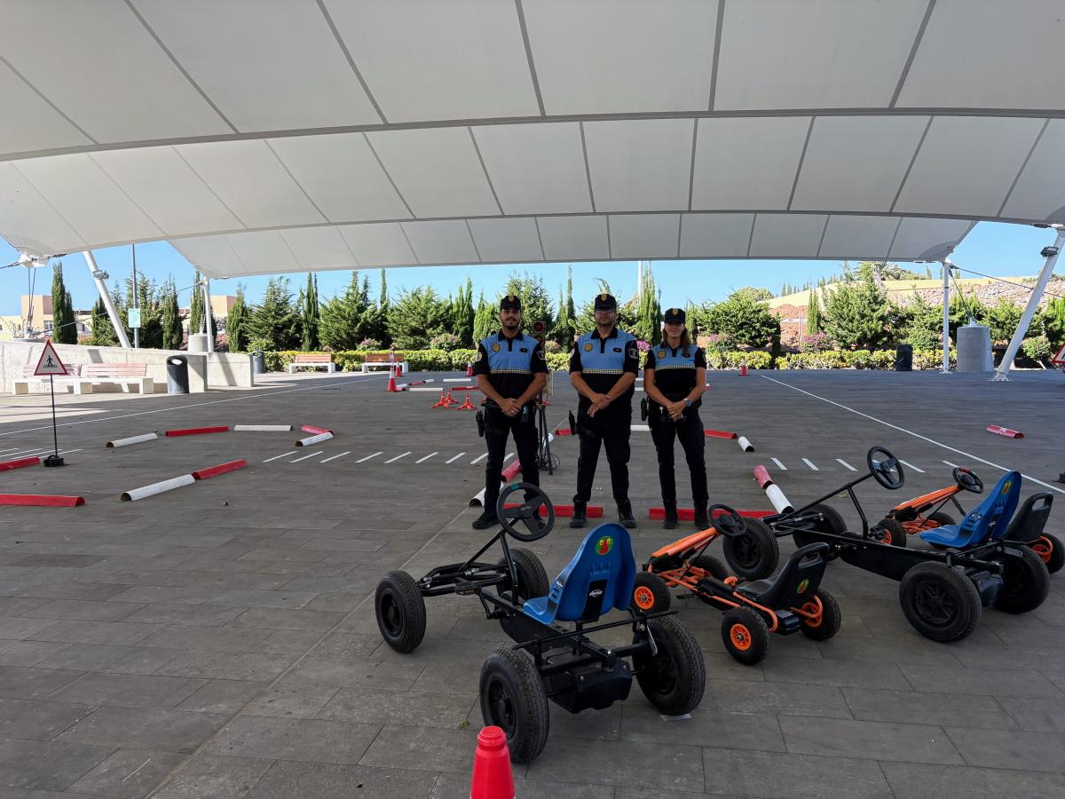 Niños en karts de pedales