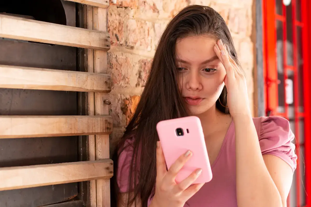 Joven usando redes sociales Dependencia tecnológica